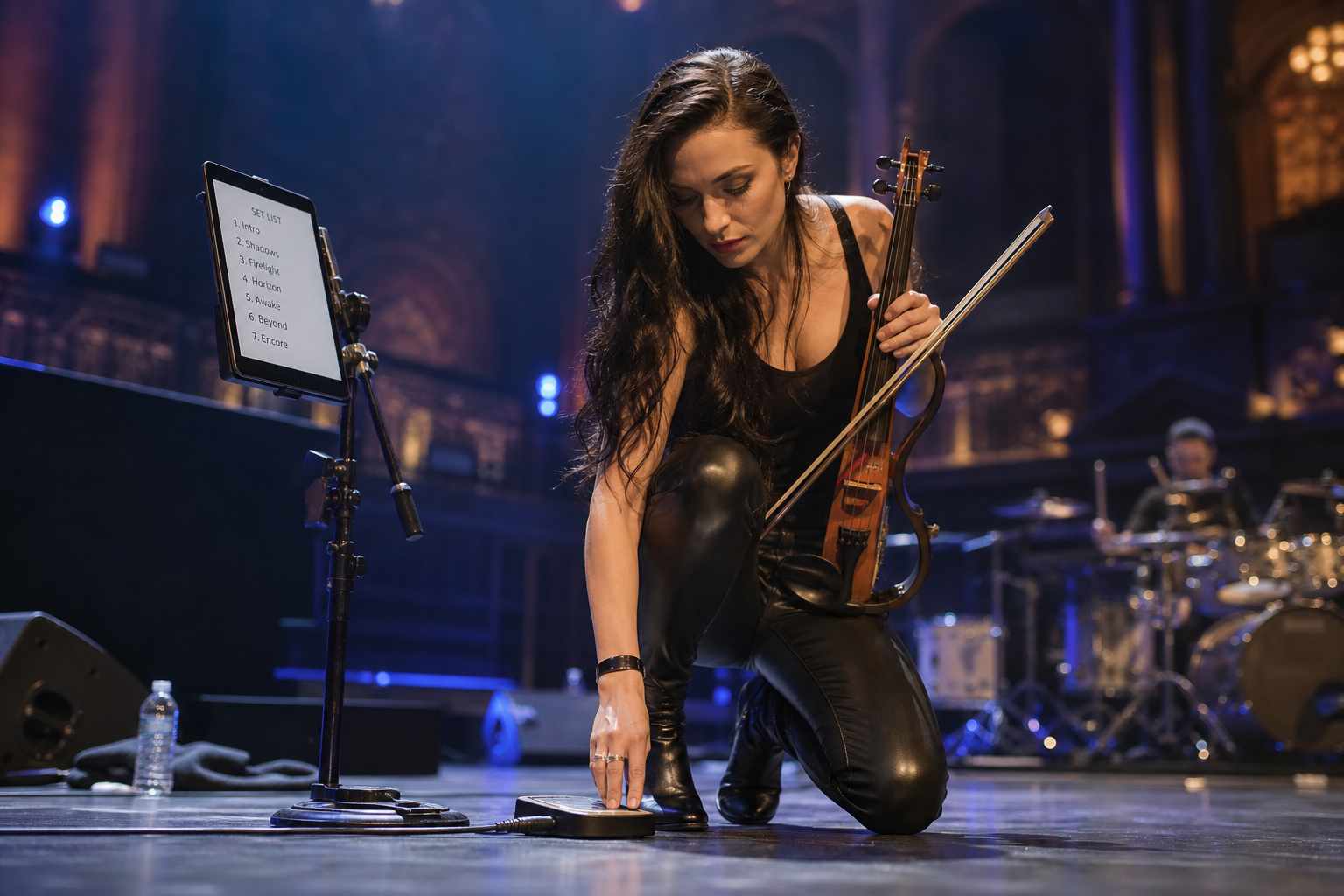 Best Bluetooth Page Turner Pedals for Electric Violinists Using Set Lists and Backing Tracks on Stage — Tanya Strings blog article image
