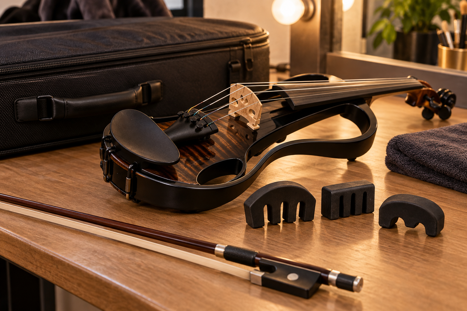 Generic violin practice mute аксесоари до electric violin и touring кейс backstage